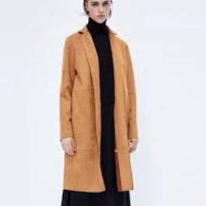 ZARA faux long suede jacket